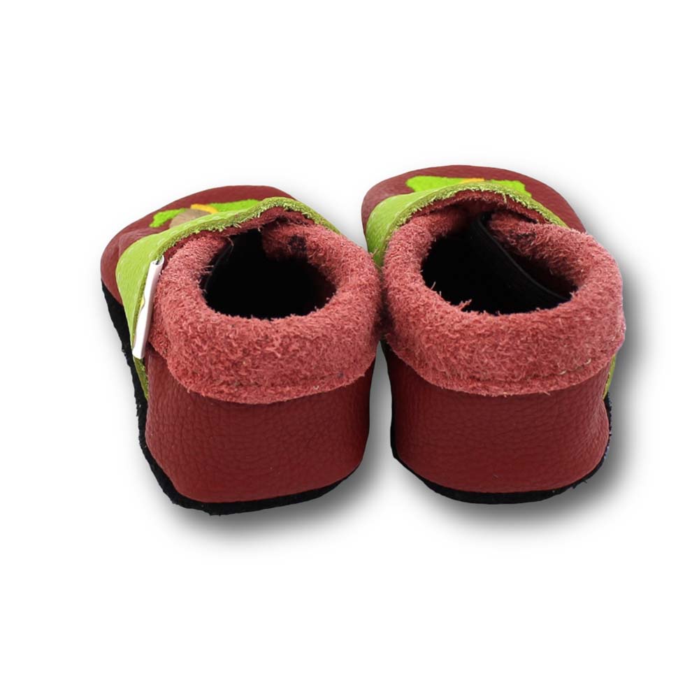 Preview: Krabbelschuhe Schnecke auf bordeaux
